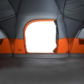 Tenda familiar cúpula para 11 pessoas impermeável cinza/laranja