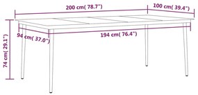 9 pcs conjunto de jantar para jardim preto