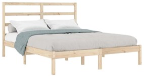 Cama sem colchão 140x190 cm madeira de pinho maciça