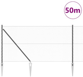 Cerca Hexagonal vidaXL Cinza 1,2x50 m Aço