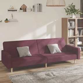 vidaXL Sofá-cama de 2 lugares tecido roxo