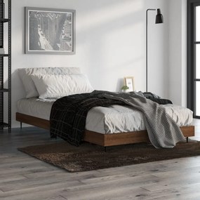 Estrutura cama s/ colchão derivados madeira carvalho castanho