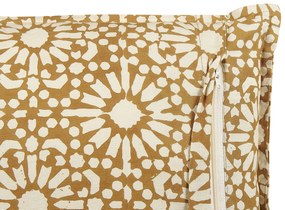 Almofada decorativa com padrão geométrico em algodão creme 45 x 45 cm CEIBA Beliani