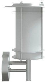 Candeeiros de parede p/ exterior 2 pcs aço inoxidável prateado