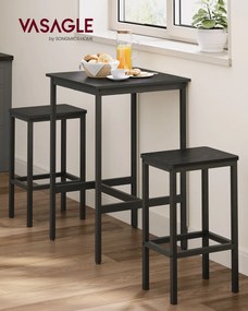 Mesa de bar com 2 cadeiras para cozinha em Preto