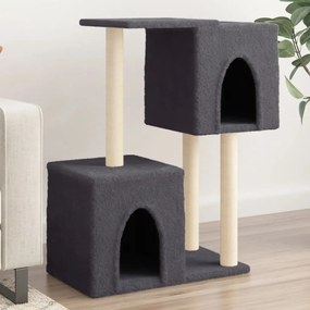 Árvore p/ gatos c/ postes arranhadores sisal 86 cm cinza-escuro