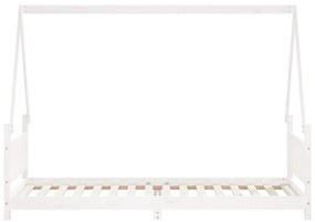 Estrutura de cama infantil 80x200 cm pinho maciço branco