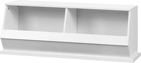 Móvel com 2 compartimentos e caixas de arrumação em MDF - dim. 90 x 36 x 35 cm - branco