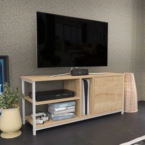Móvel TV Neola – Branco Carvalho – 120 cm