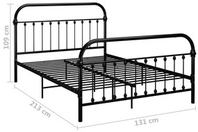 Estrutura de cama 120x200 cm metal preto