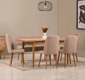 Conjunto de Mesa de Jantar Extensível e Cadeiras Vina – Pinho Atlântic