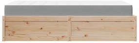 Cama com colchão 90x200 cm madeira de pinho maciça
