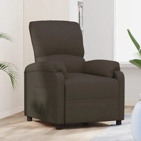 vidaXL Poltrona reclinável tecido castanho-escuro
