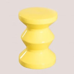 Mesa De Apoio Redonda Ø35 Cm De Cerâmica Bolöh Amarelho Neón - Sklum