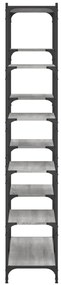 Estante 100x32x170 cm derivados de madeira e ferro cinza sonoma