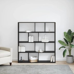 Gabinete de Livros Carvalho preto 132 x 29 x 141.5 cm