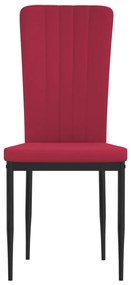 Cadeiras de jantar 2 pcs veludo vermelho tinto