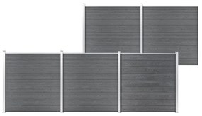 vidaXL Painel de vedação para jardim 872x186 cm WPC cinzento