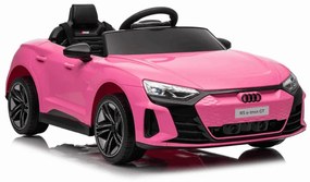 Carro elétrico para crianças Audi RS E-tron GT 12V, controlo remoto, USB / AUX, Bluetooth, bateria de lítio, luzes LED licença ORIGINAL Rosa