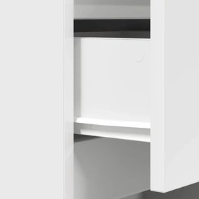 Mesa de cabeceira com 3 gavetas 39x35x65 cm branco