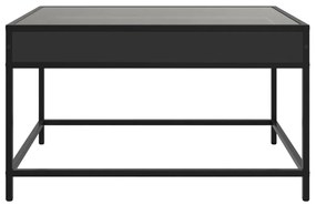 Mesa de centro luzes LED Infinity 70x50x41 cm preto