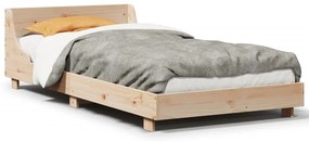 Estrutura de cama com cabeceira 90x190 cm pinho maciço