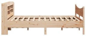Estrutura de cama com cabeceira 140x200 cm pinho maciço