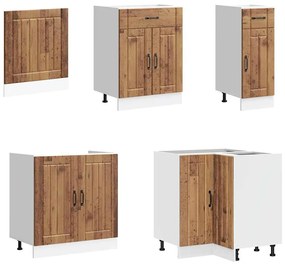 11 peças armário de cozinha conjunto Lucca madeira velha