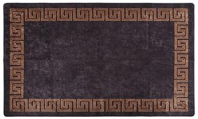 Tapete lavável antiderrapante 120x170 cm preto e dourado
