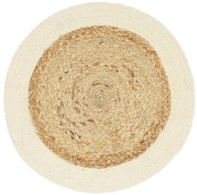 Individuais de mesa 6 pcs juta e algodão 38 cm redondo natural