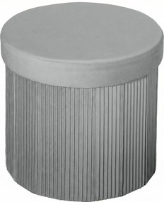 Puff de Arrumação Banco de Arrumação Dobrável 35 L 38x38x38 cm Estofado em Veludo Baú de Arrumação Cinzento Escuro