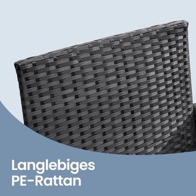 Conjunto de Jardim moderno e elegante em Polyrattan  Preto-taupe