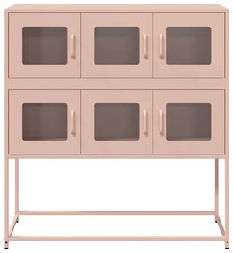 Aparador 100,5x39x107 cm aço laminado a frio rosa