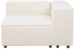 Sofá de canto modular 3 lugares em tecido bouclé branco à direita APRICA Beliani