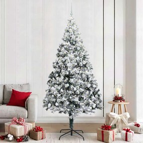 vidaXL Árvore de Natal Artificial Branco 240 cm PVC, Aço e Plástico