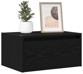 Mesa de cabeceira de parede com luzes LED carvalho preto