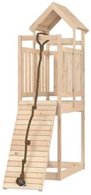 Casa de brincar com parede de escalar madeira de pinho maciça
