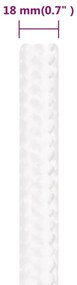 Corda de barco 18 mm 100 m polipropileno branco completo