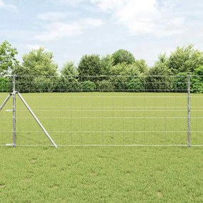 vidaXL Cerca de campo Prateado 50 x 1 m Aço galvanizado