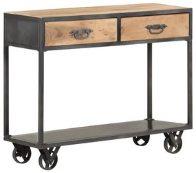 Mesa consola 90x35x74 cm madeira recuperada maciça