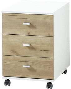 426459 Germania Rolling Filing Cabinet "Altino" 40x48,9x56,9 cm Navarra-oak and White