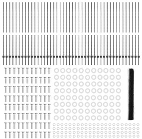 Pilares de Cerca vidaXL 22 pcs U-Channel Cinza 160 cm Aço