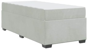 Estrutura de cama com colchão Cinzento-claro 90 x 190 cm Veludo
