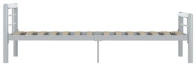 Estrutura de cama 100x200 cm metal cinzento e branco