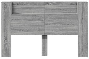 Armário de cabeceira c/ luzes LED 160x16,5x103,5cm cinza sonoma