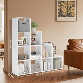 Estante com 10 compartimentos  aberta  29 x 129,5 x 129,5 cm Branca