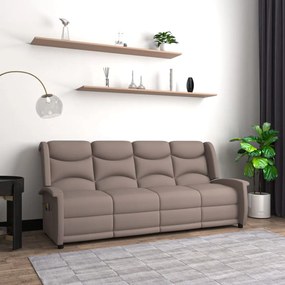 vidaXL Poltrona massagens 4 lug. reclina. microfibra cinza-acastanhado