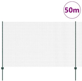 Cerca de Fio Soldado com 22 Postes em U Verde 1,5x50 m Aço