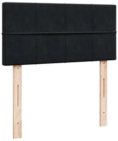 Estrutura de cama otomana com colchão preto 80x200cm veludo