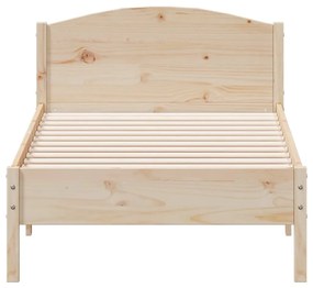 Estrutura de cama com cabeceira 90x190 cm pinho maciço